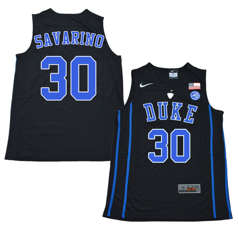 Men #30 Michael Savarino Duke Blue Devils College Basketball Jerseys Sale-Black - Click Image to Close